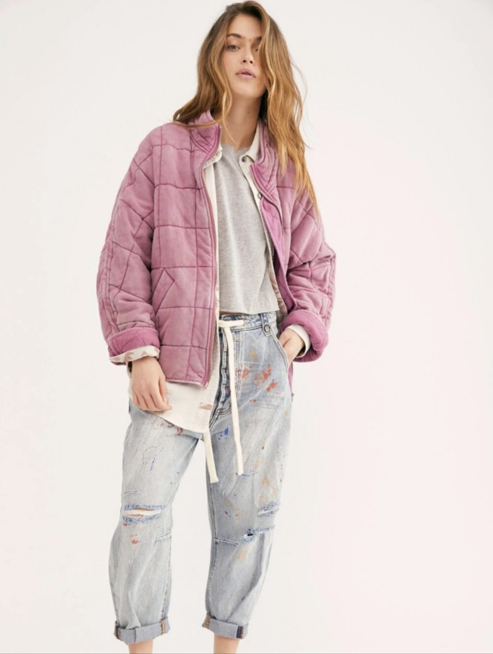 Free People Pink Dolman Jacket
